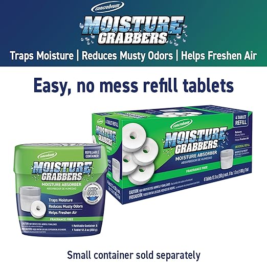 Concrobium 378489 Moisture Grabbers Moisture Absorber Refill Tablets, 4 Tablet - Image 2