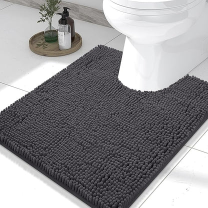 Smiry Luxury Chenille Toilet Rugs U-Shaped 24x20, Soft Absorbent Non-Slip by Smiry