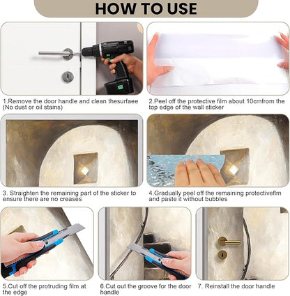 3D Door Stickers, Peel and Stick Vinyl Wallpaper, Self-Adhesive Mural Door Cover - Image 5