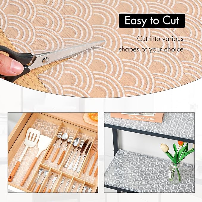 Cooyes Shelf Liners for Kitchen Cabinets – Non Adhesive Drawer and Cabinet Liner - Image 4