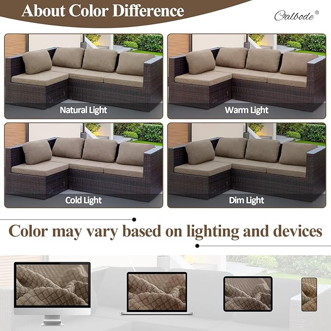14Pcs Outdoor Stretch Cushion Covers, Waterproof Outdoor Chair Cushion Covers - Image 5