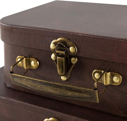 SLPR Paperboard Suitcases Set of 3, Nesting Luggage Decorative Mache Boxes - Image 4