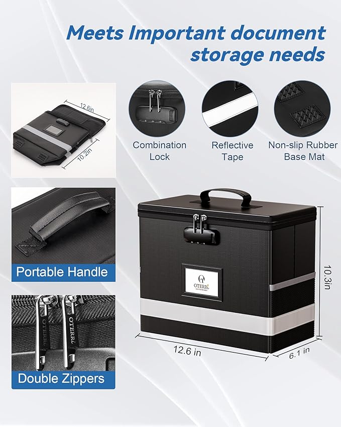 Oterri 2 Pack Fireproof Document Box - Image 4