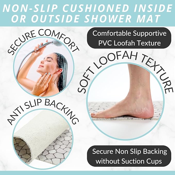 Enkosi Loofah Shower Mat Non-Slip - Image 2
