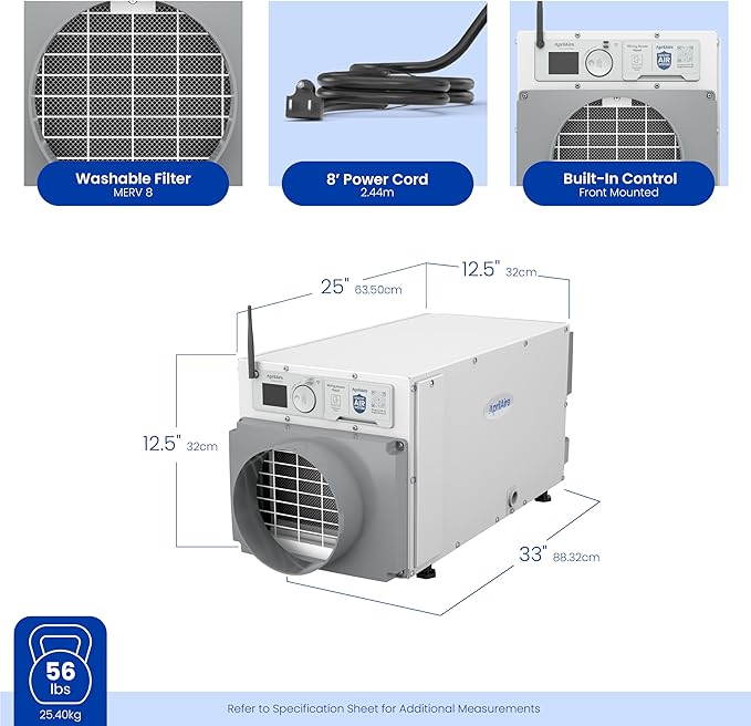AprilAire E070W Smart Wi-Fi Crawl Space Dehumidifier, 70-Pint Commercial - Image 14