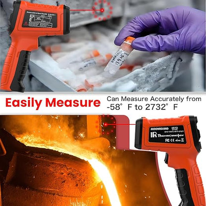 50:1 Infrared Thermometer Gun, -58°F to 2732°F Non-Contact Laser Temperature Gun - Image 9