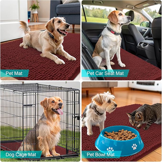 OLANLY Dog Door Mat for Muddy Paws 34x21, Absorbs Moisture and Dirt, Absorbent - Image 7