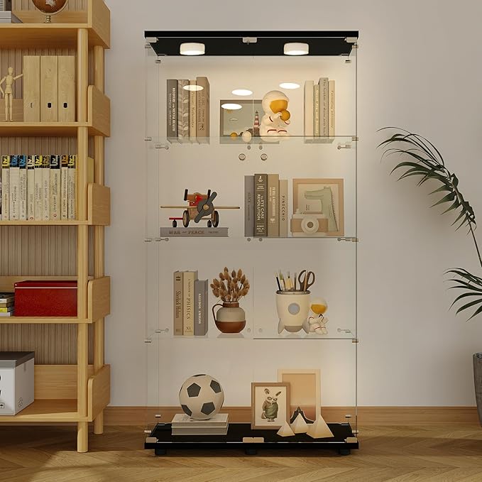 Yoluckea 4-Tier Glass Display Cabinet - Image 6