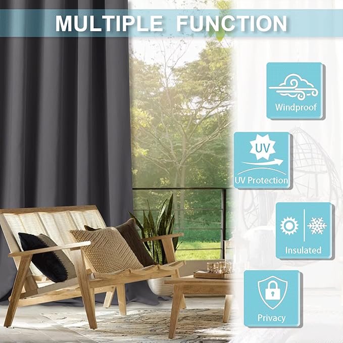 RYB HOME Outdoor Curtains Extra Long - Image 8
