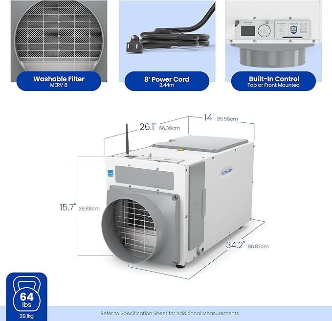 AprilAire E100W Wi-Fi Dehumidifier – 100 PPD - Image 14
