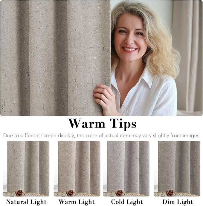 H.VERSAILTEX Linen Blackout Curtains 72 Inches Long 100% Absolutely Blackout - Image 5