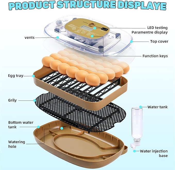Incubators for Hatching Eggs, 24 Egg Incubator - Image 6