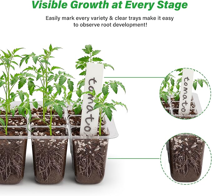 Bonviee 5-Pack Seed Starter Trays, Seed Starter Kit - Image 4