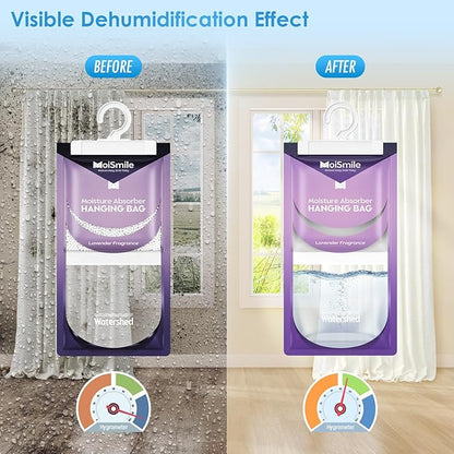Moisture Absorbers 30 Pack Lavender Fragrance, Hanging Closet Dehumidifier Bags - Image 2