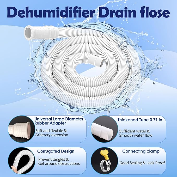 Dehumidifier Drain Hose Kit – Universal PVC Corrugated Drain Hose - Image 2
