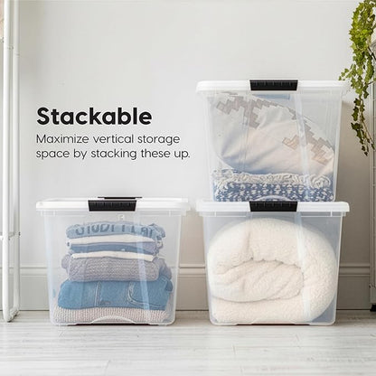 IRIS USA 72 Qt Stackable Plastic Storage Bins - Image 6