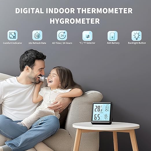 DOQAUS Room Thermometer Hygrometer, Digital Indoor Thermometer - Image 3