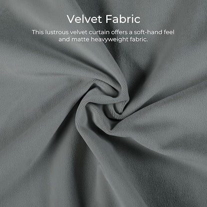 TWOPAGES Luxury Velvet Curtain Pinch Pleated Wolf Gray Curtain 102 inch Long - Image 3