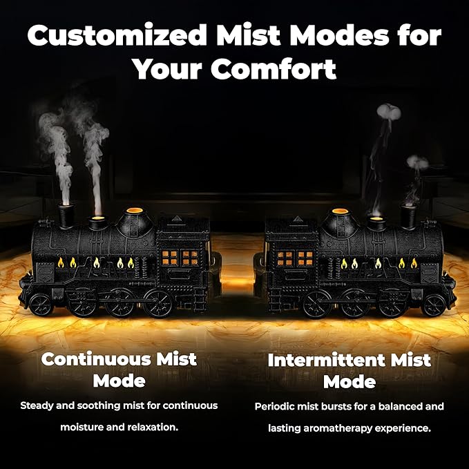 OMEO Black Small Train Aromatherapy Humidifier & Essential Oil Diffuser - Image 6