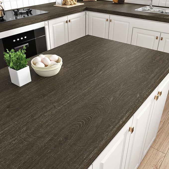 WESTICK Dark Brown Wood Contact Paper Peel and Stick Walnut Wood Wallpaper by WESTICK