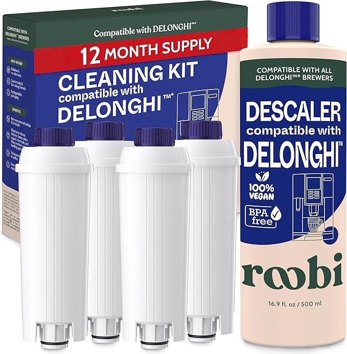Roobi DeLonghi Compatible Cleaning Descaling Kit. Includes 1 Bottle of by Roobi