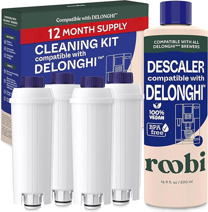 Roobi DeLonghi Compatible Cleaning Descaling Kit. Includes 1 Bottle of by Roobi