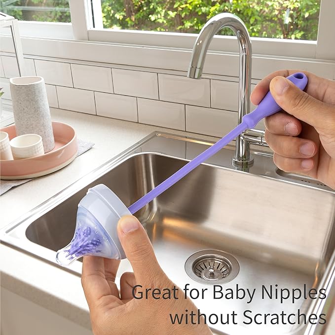 A-Brush Silicone Bottle Cleaner Brush, 3 Piece Set, Long Handle - Image 6
