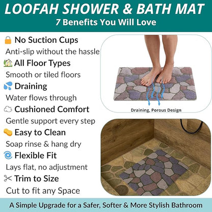 ENKOSI Loofah Non-Slip Shower and Bath Mat - Image 4