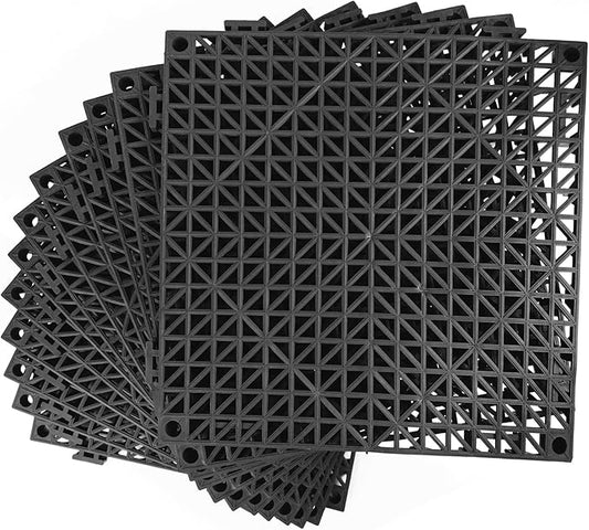 MYFAMIREA Modular Interlocking Cushion 8 Pack 11.8" x 11.8" Rubber Floor Tiles by MYFAMIREA
