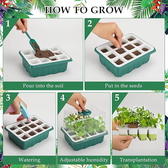 Seed Starter Tray, 24 Cells Indoor Seed Starter Kit, Flexible Silicone Designed - Image 4
