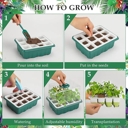 Seed Starter Tray, 48 Cells Indoor Seed Starter Kit, Flexible Silicone Designed - Image 4