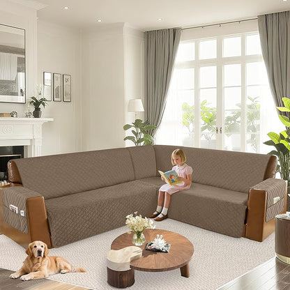 Arfntevss Waterproof Sectional Couch Covers L Shape Washable Velvet Sofa Cover - Image 6