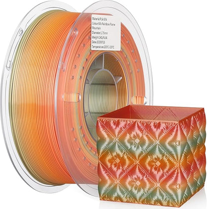 LANDU Silk PLA 3D Printer Filament Multicolor Rainbow PLA Filament 1.75mm by LANDU