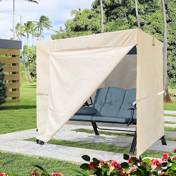 Ourdoor Swing Cove, 2 Triple Seater Hammock Cover Garden Swing Cover Garden - Image 5