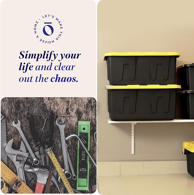 HOMZ 2-Pack Durabilt Tote, Heavy Duty Plastic Storage Bins - Image 4