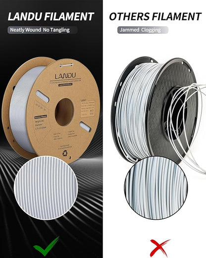 LANDU Silk PLA Filament 1.75mm Silver 1KG, 3D Printer Filament Dimensional - Image 4