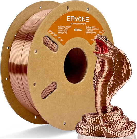 ERYONE Silk PLA Filament for 3D Printer, 1.75mm +/- 0.03mm, Coffee Gold by ERYONE