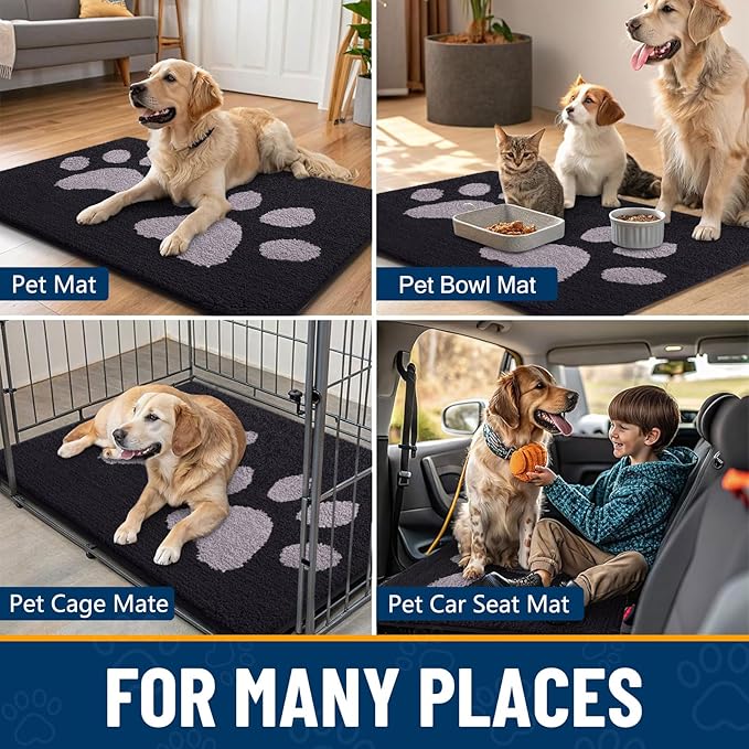 Smiry Dog Door Mat for Muddy Paws, Absorbs Moisture and Dirt, Low-Profile - Image 7