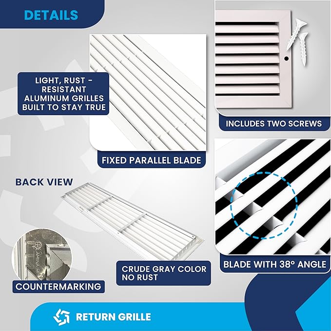36x8 Inch Air Return Vent Cover Decorative – Premium Aluminum AC Vent Cover - Image 7