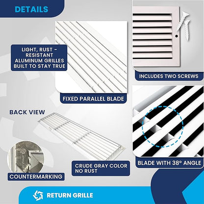 36x8 Inch Air Return Vent Cover Decorative – Premium Aluminum AC Vent Cover - Image 7