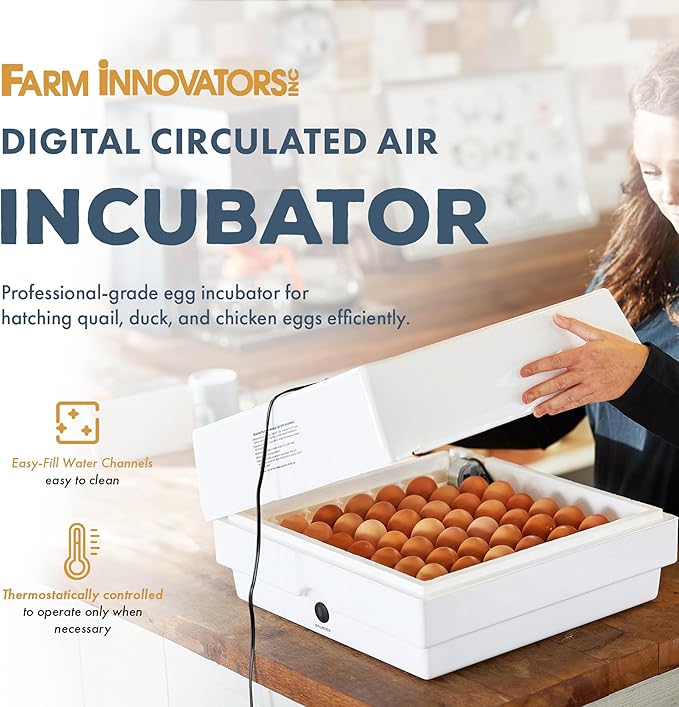 Farm Innovators 41 Egg Digital Circulated Air Incubator w/Auto Turning & - Image 3