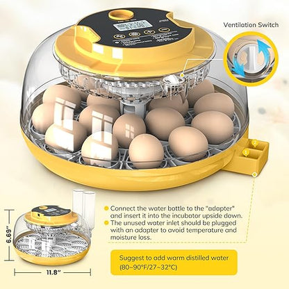 18 Egg Incubator with Automatic Egg Turning and Humidity Control, Chicken - Image 6