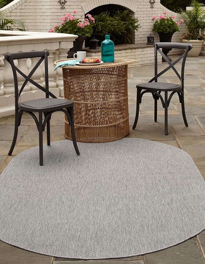 Unique Loom Collection Casual Transitional Solid Heathered Indoor/Outdoor - Image 3