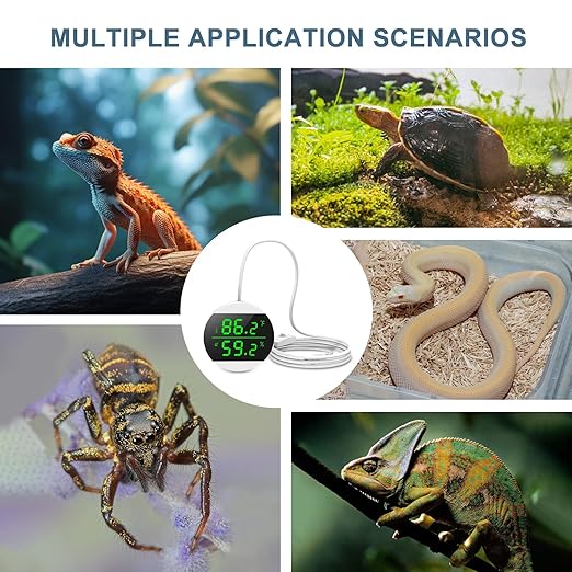 USB Power Supply LED Digital Reptile Thermometer Hygrometer, 10s Refresh Speed - Image 8