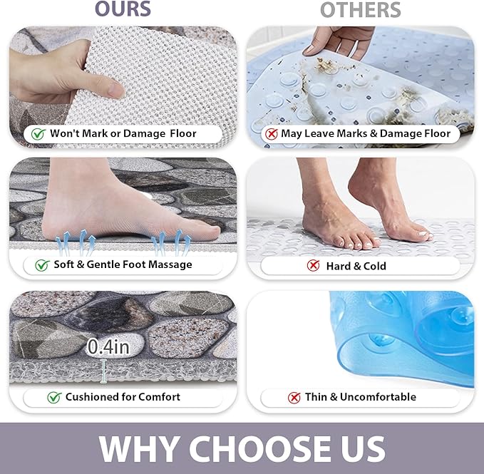 Square Shower Mat Non Slip: 32x32 Inch Extra Large Shower Mats - Image 7