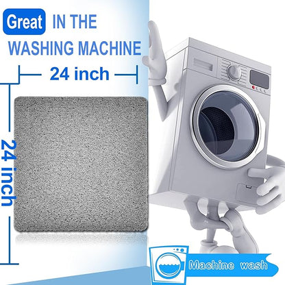 Shower Mats Non Slip for Elderly, 24x24’’Lager Loofah Bath Mats for Shower - Image 6