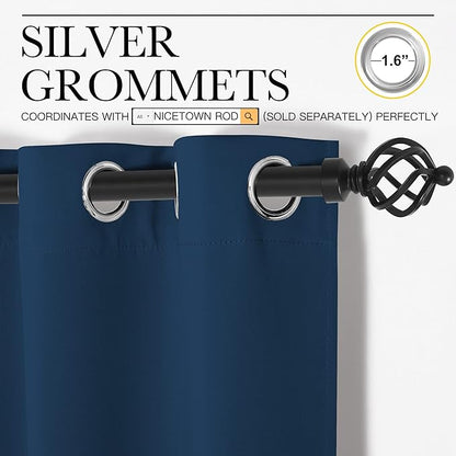 NICETOWN Curtain Blackout Drape Panel, Single Panel, 42 x 84 inch, Moroccan Blue - Image 2