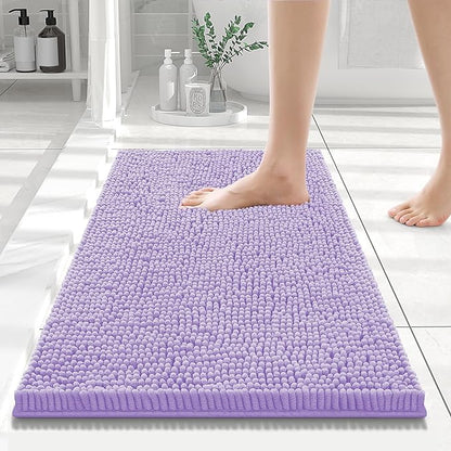 Smiry Luxury Chenille Bathroom Rugs 24x16, Extra Soft and Absorbent Shaggy Bath by Smiry