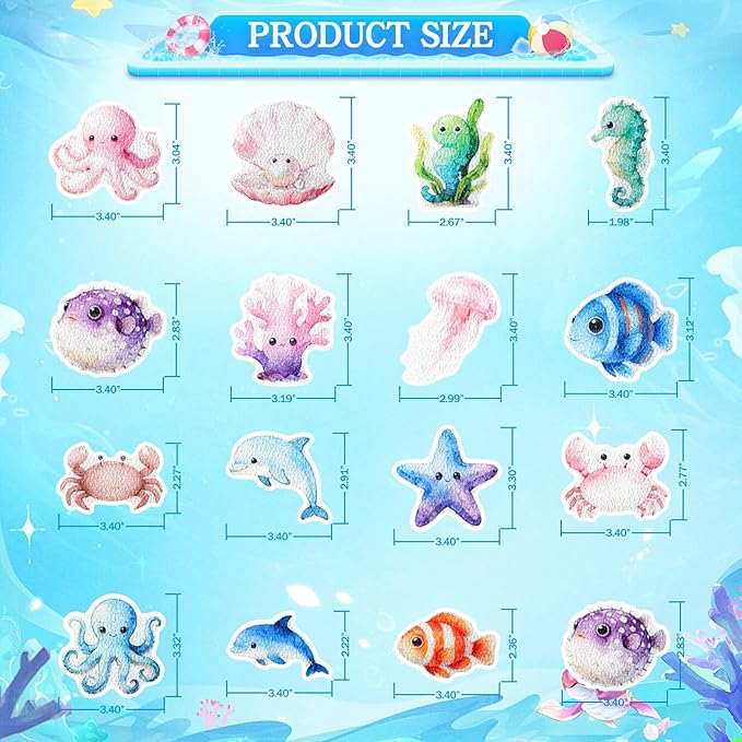 32 Pcs Cute Non Slip Bathtub Stickers - Image 2