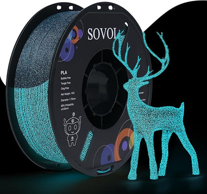 Sovol 3D Printer Luminous Filament, Glow in The Dark PLA 1kg Spool 3D Printing by Sovol
